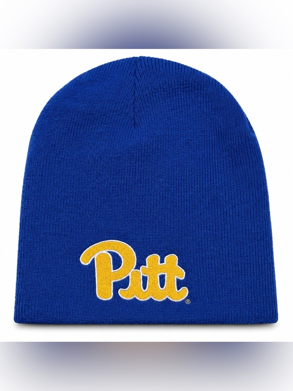 Pitt Panthers Knit Beanie Hat Blue Gold Embroidered Logo NCAA One Size